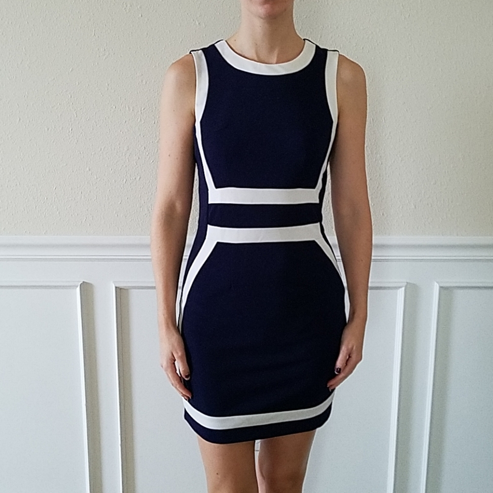 Navy&wh dress